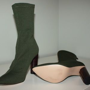 Heel Ankle Boot in Khaki Knit